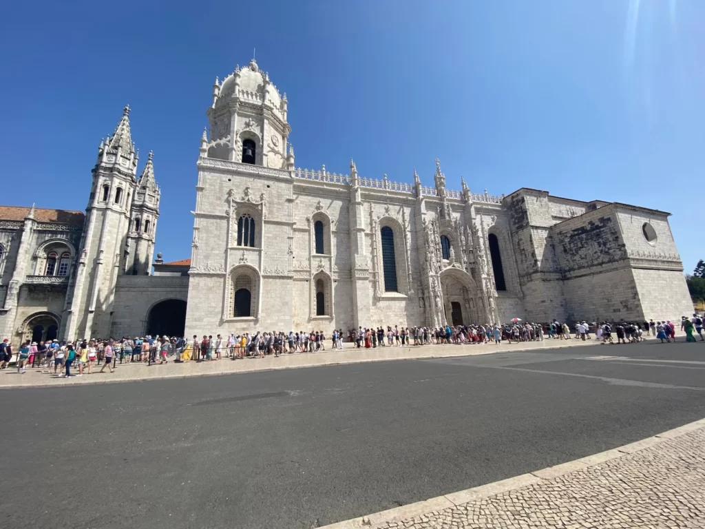 The facade of the church of Jerónimos Monastery